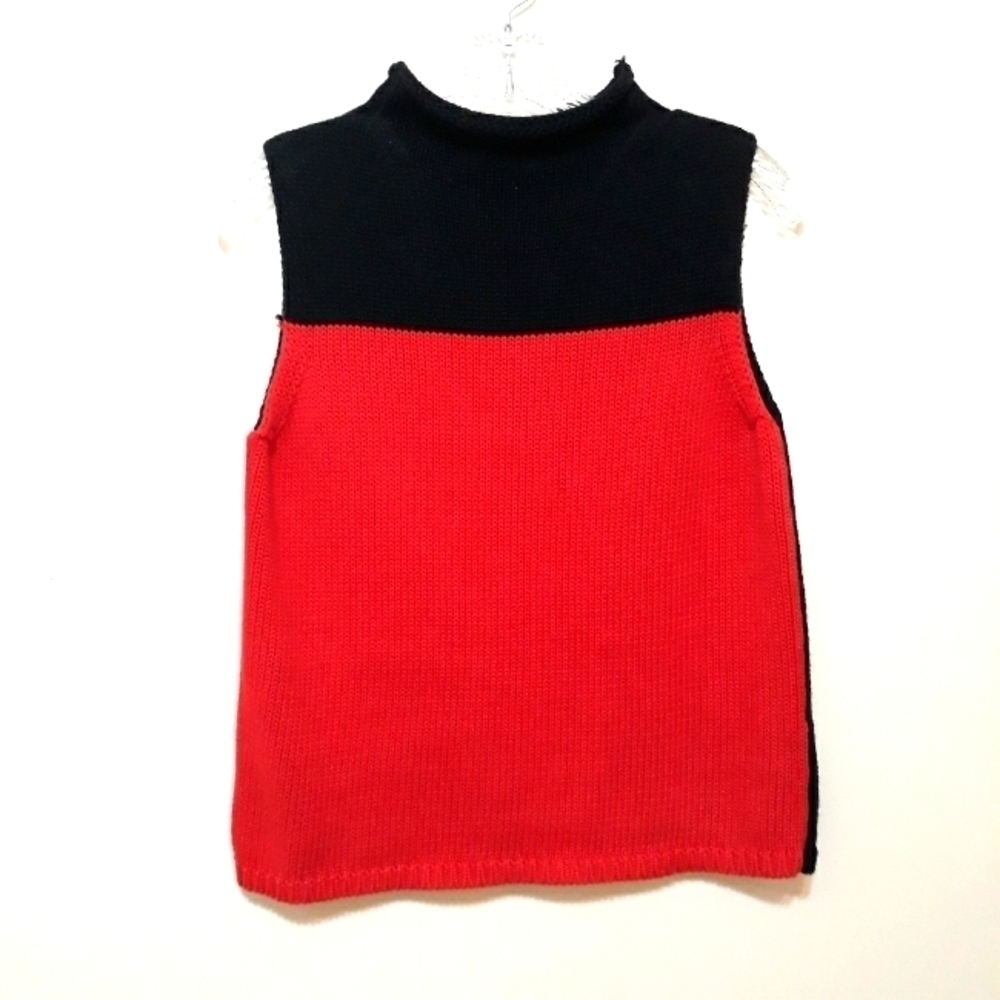 Josephine Chaus Sport Knit Sleeveless Red Black Top Size Medium